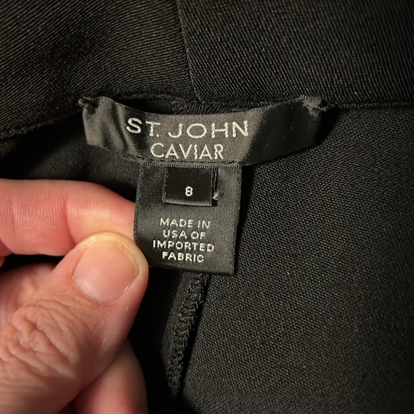 St. John Caviar Wide Leg Pants. Size 8. Black - Picture 8 of 17